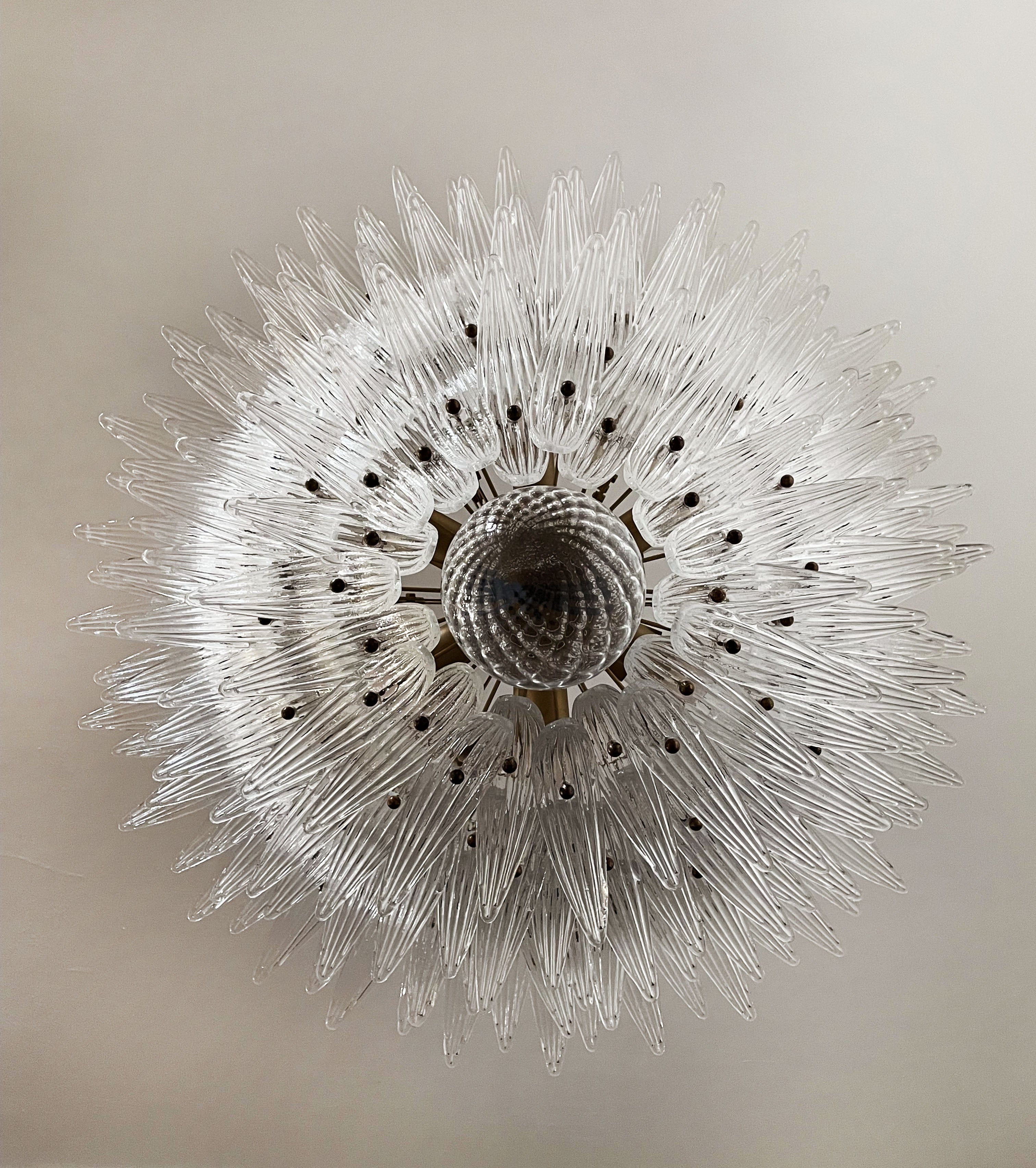 Murano Lysekrone | 163 Klare Palmeglass