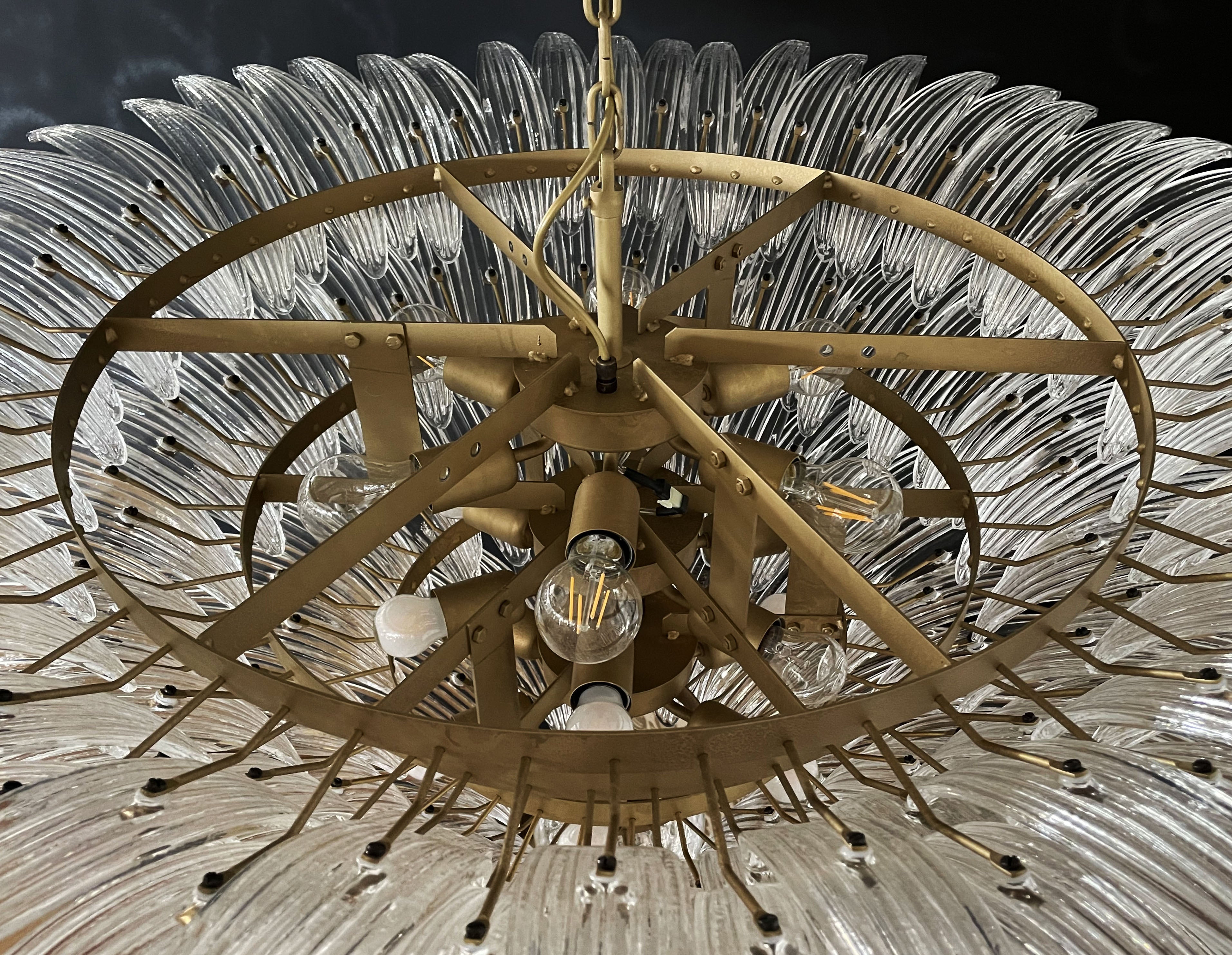 Murano Lysekrone – 163 Klare Palmeglass – detalj 10 – Murano Classics