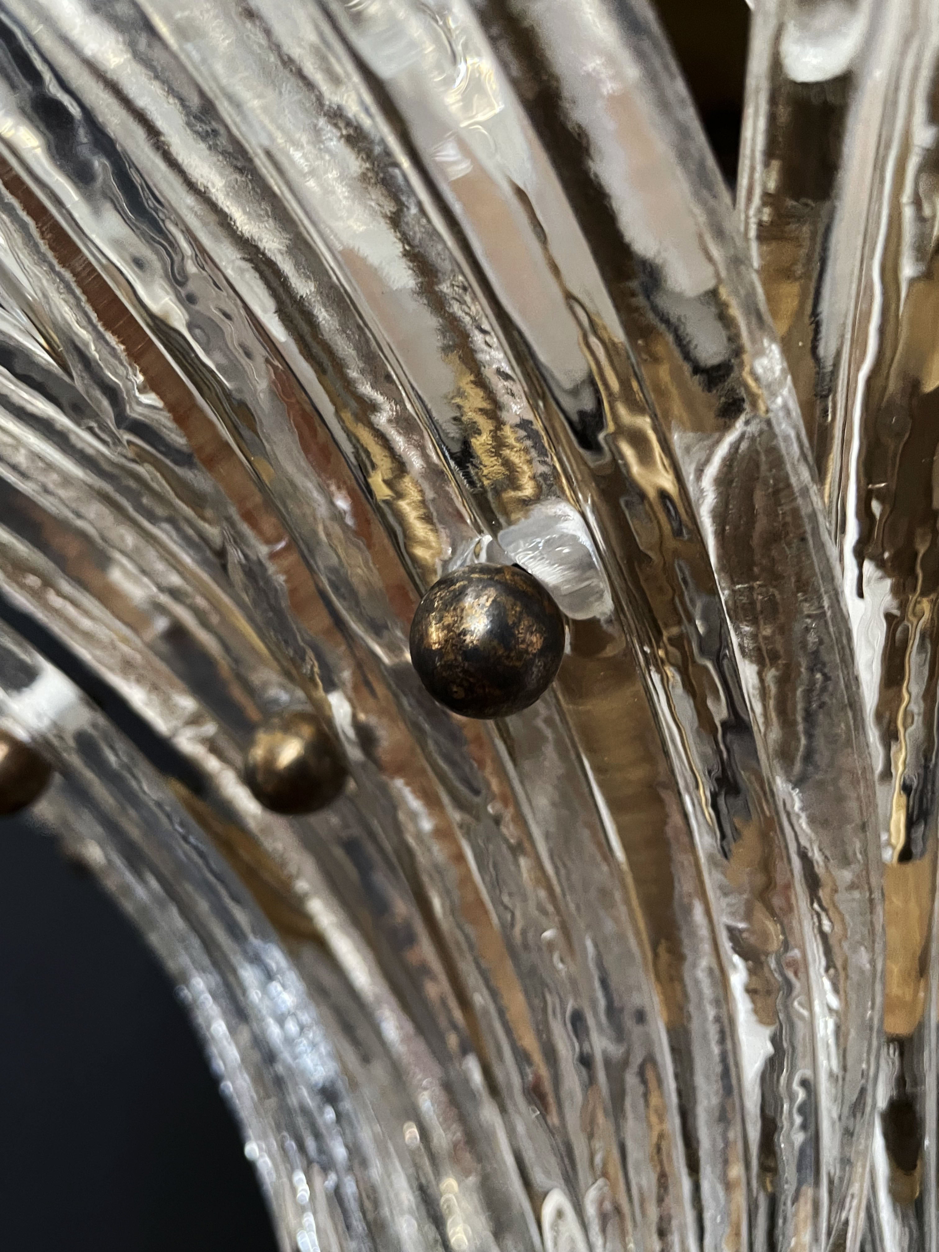 Murano Lysekrone – 163 Klare Palmeglass – detalj 9 – Murano Classics