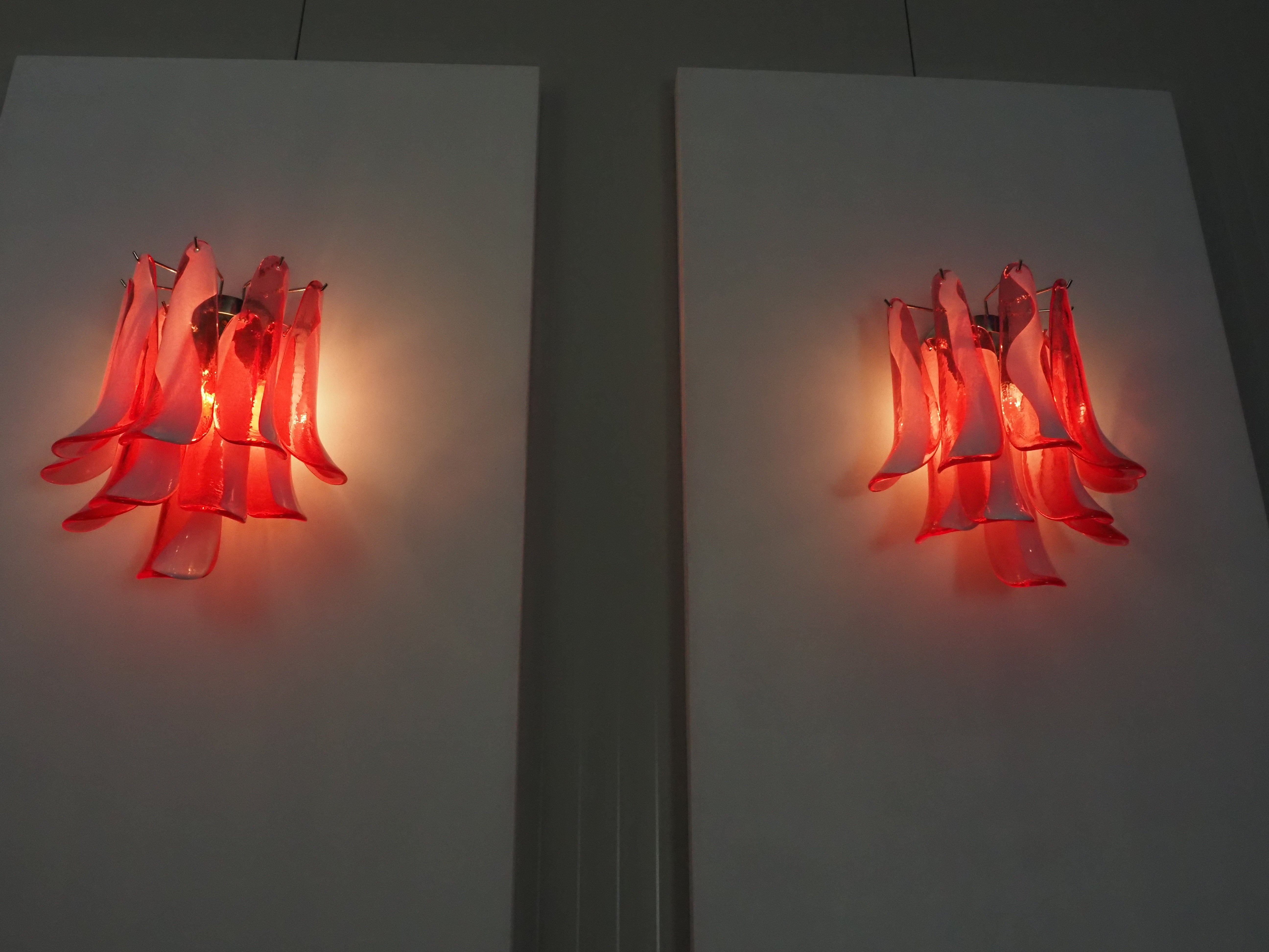 Murano Vegglampe – 10 Rød Konglebladglass – 2 stk – detalj 9 – Murano Classics