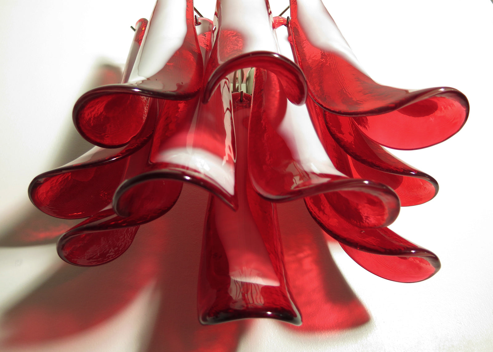 Murano Vegglampe – 10 Rød Konglebladglass – 2 stk – detalj 3 – Murano Classics