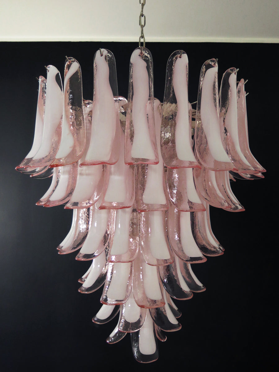 Murano Lysekrone – 75 Rosa Konglebladglass – Murano Classics
