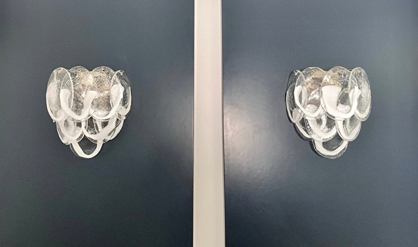 Murano Vegglampe – 10 Klare Konglebladglass – 2 stk – detalj 11 – Murano Classics
