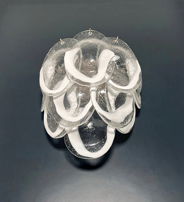 Murano Vegglampe – 10 Klare Konglebladglass – 2 stk – detalj 6 – Murano Classics