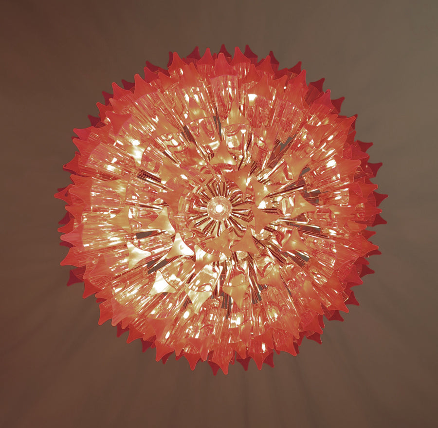 Murano Lysekrone – 242 Rosa Prismeglass – detalj 1 – Murano Classics