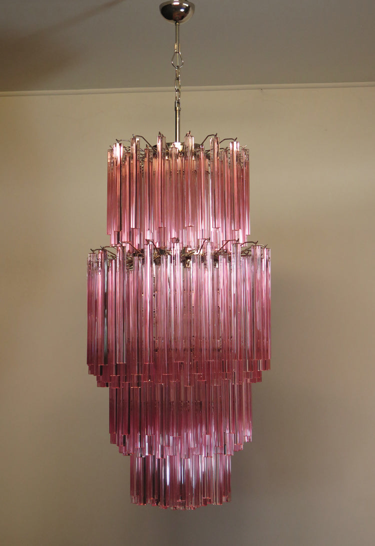 Murano Lysekrone – 242 Rosa Prismeglass – detalj 2 – Murano Classics