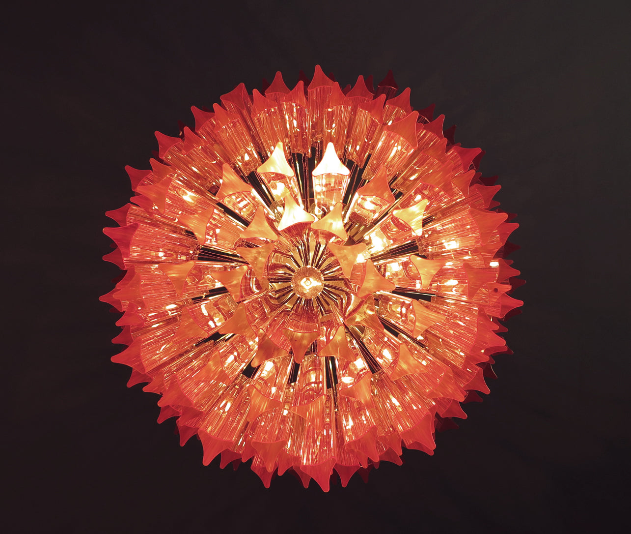 Murano Lysekrone – 184 Rosa Prismeglass – detalj 1 – Murano Classics