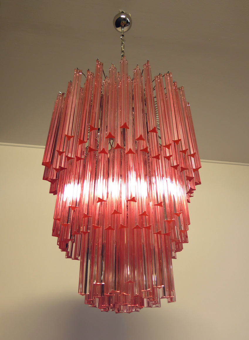 Murano Lysekrone – 184 Rosa Prismeglass – Murano Classics