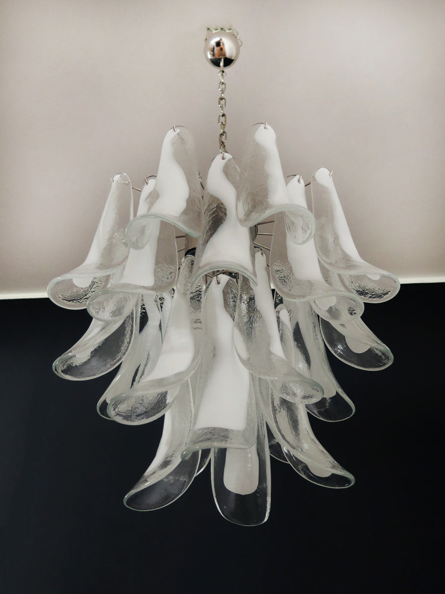 Murano Lysekrone – 26 Klare Konglebladglass – detalj 3 – Murano Classics