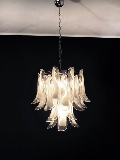 Murano Chandelier | 26 Clear cone leaf glasses