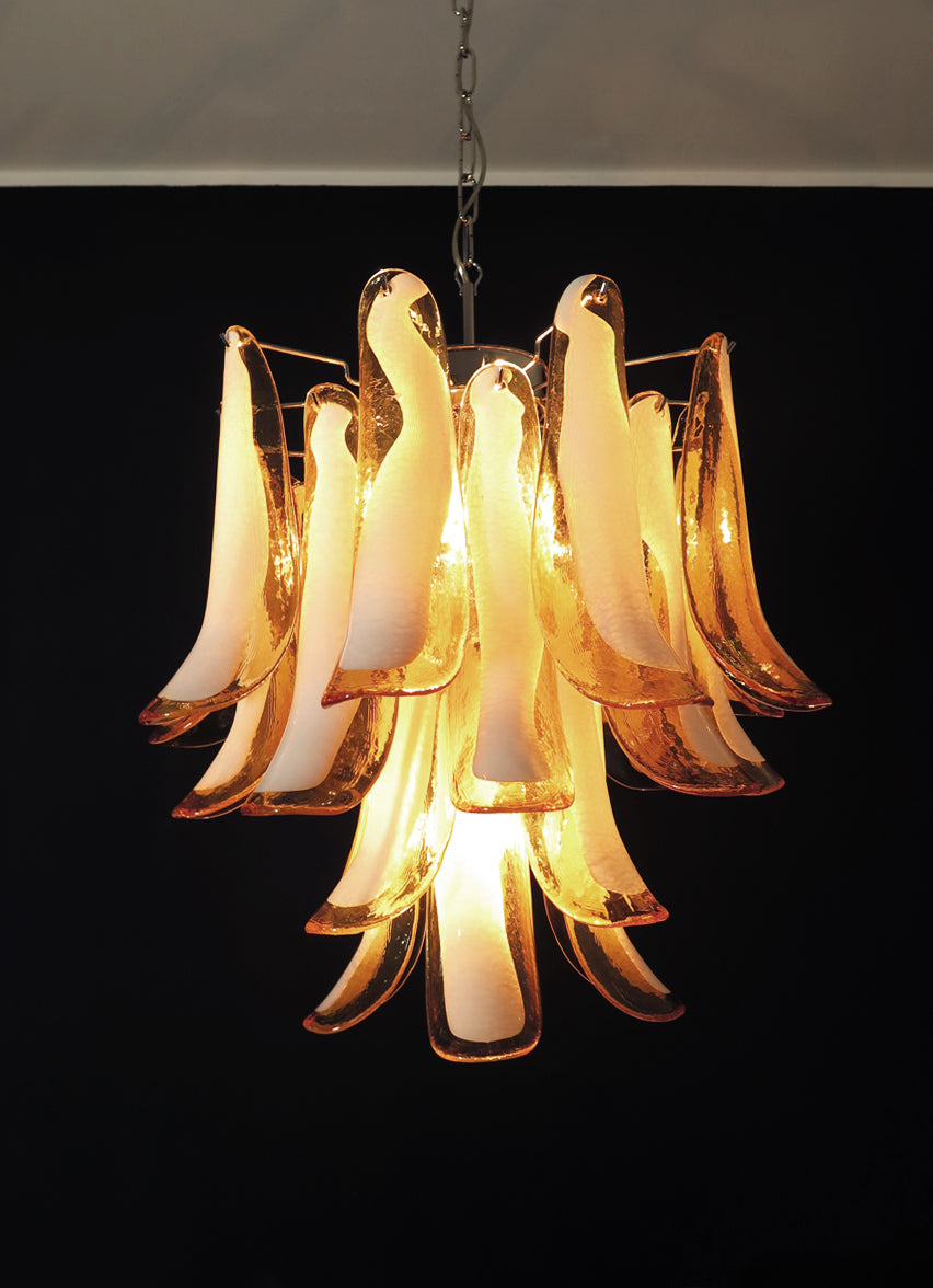 Murano Lysekrone – 26 Gule Konglebladglass – detalj 8 – Murano Classics