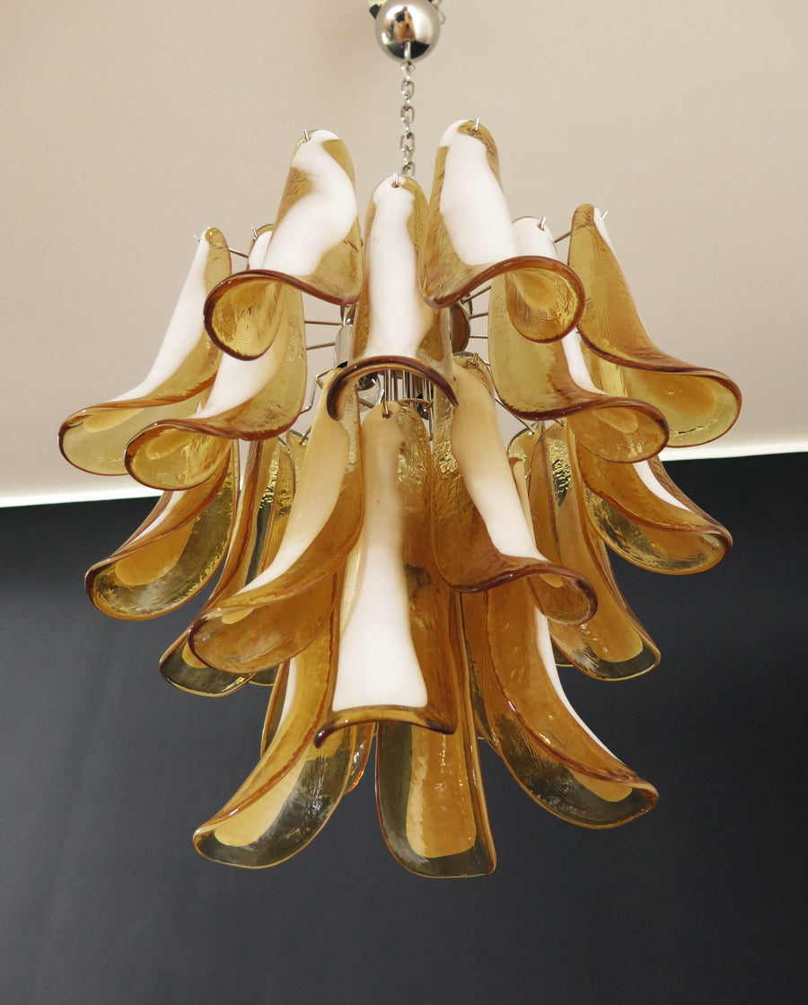 Murano Lysekrone – 26 Gule Konglebladglass – detalj 4 – Murano Classics