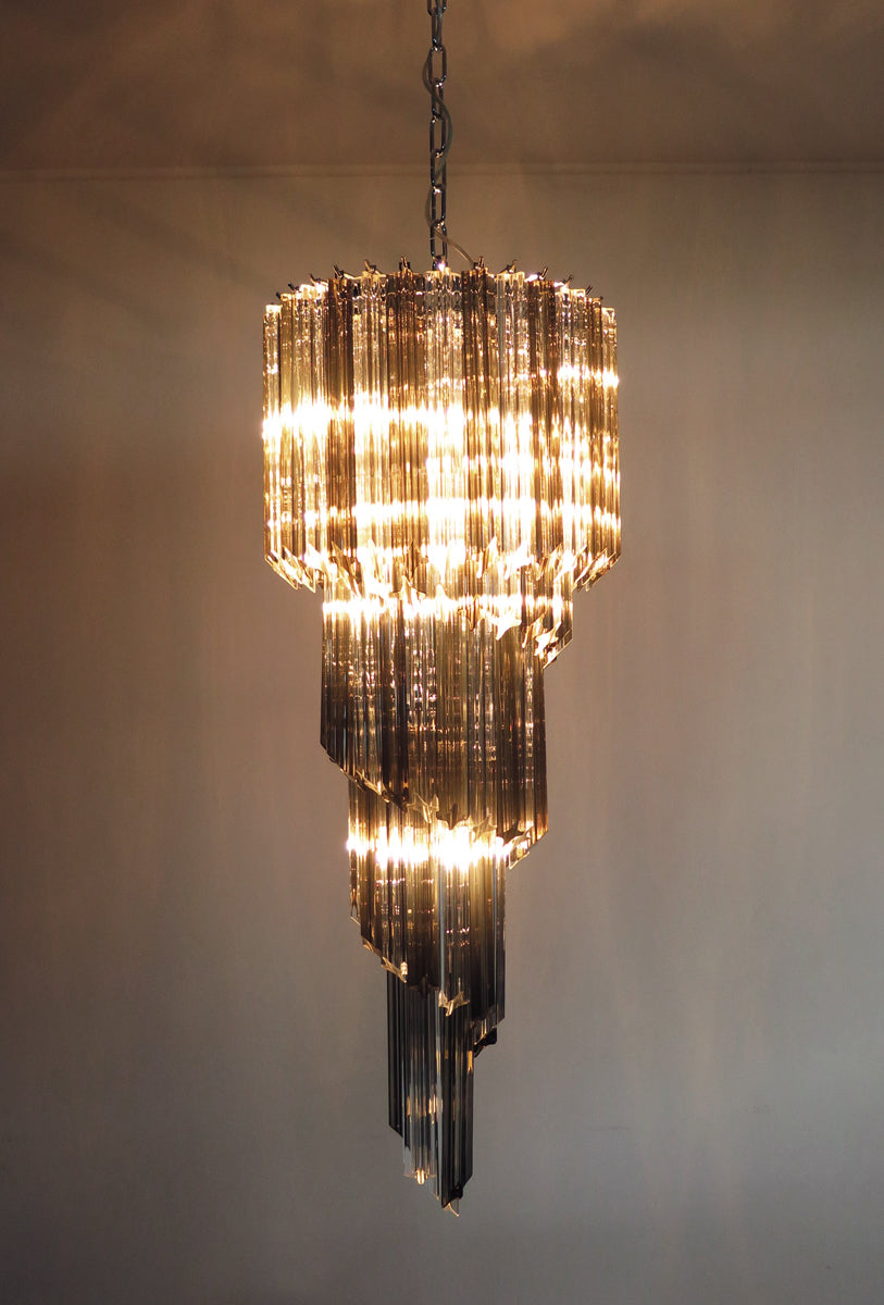 Murano Lysekrone – 86 Klare og Røykfargede Prismeglass – detalj 7 – Murano Classics