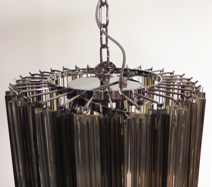 Murano Lysekrone – 86 Klare og Røykfargede Prismeglass – detalj 3 – Murano Classics