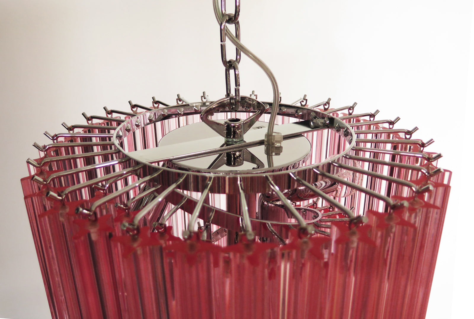 Murano Lysekrone – 86 Rosa Prismeglass – detalj 4 – Murano Classics