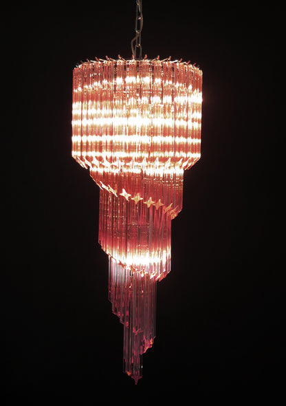 Murano Lysekrone | 86 Rosa Prismeglass