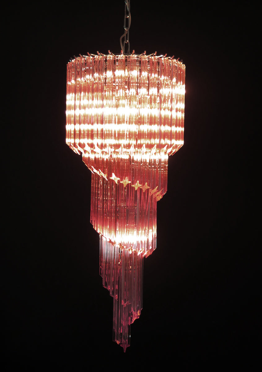 Murano Lysekrone – 86 Rosa Prismeglass – detalj 8 – Murano Classics