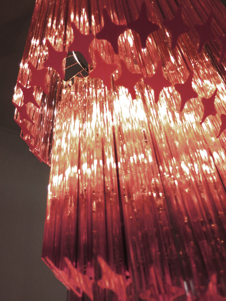 Murano Lysekrone – 86 Rosa Prismeglass – detalj 7 – Murano Classics