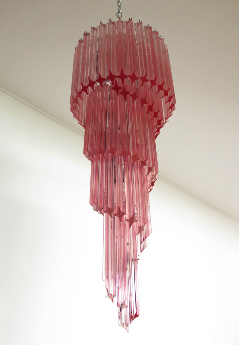 Murano Lysekrone – 86 Rosa Prismeglass – detalj 2 – Murano Classics