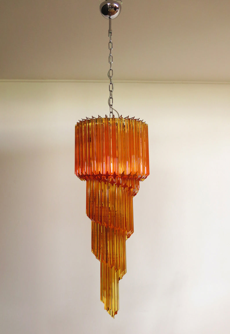 Murano Lysekrone – 86 Gule Prismeglass – detalj 4 – Murano Classics