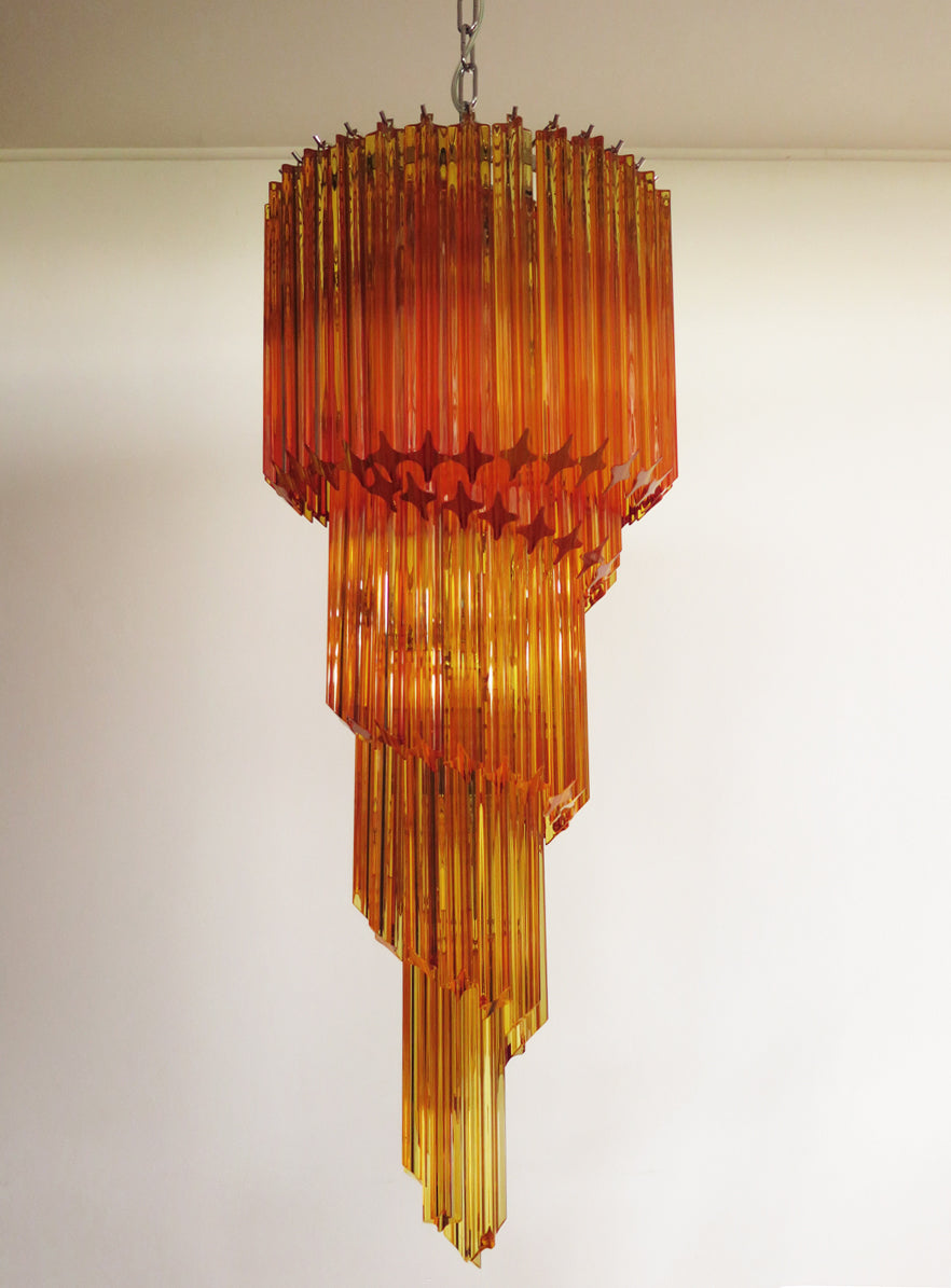 Murano Lysekrone – 86 Gule Prismeglass – Murano Classics