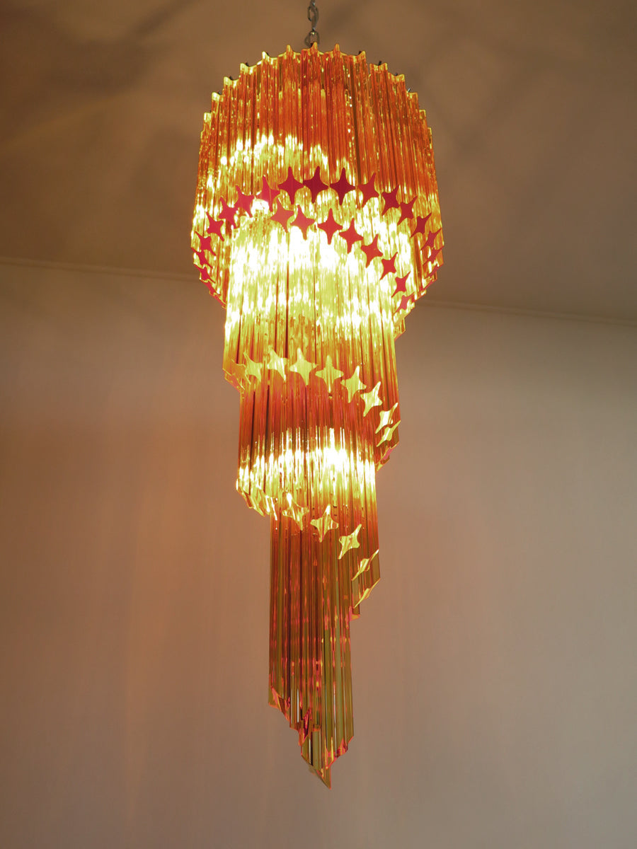 Murano Lysekrone – 86 Gule Prismeglass – detalj 7 – Murano Classics
