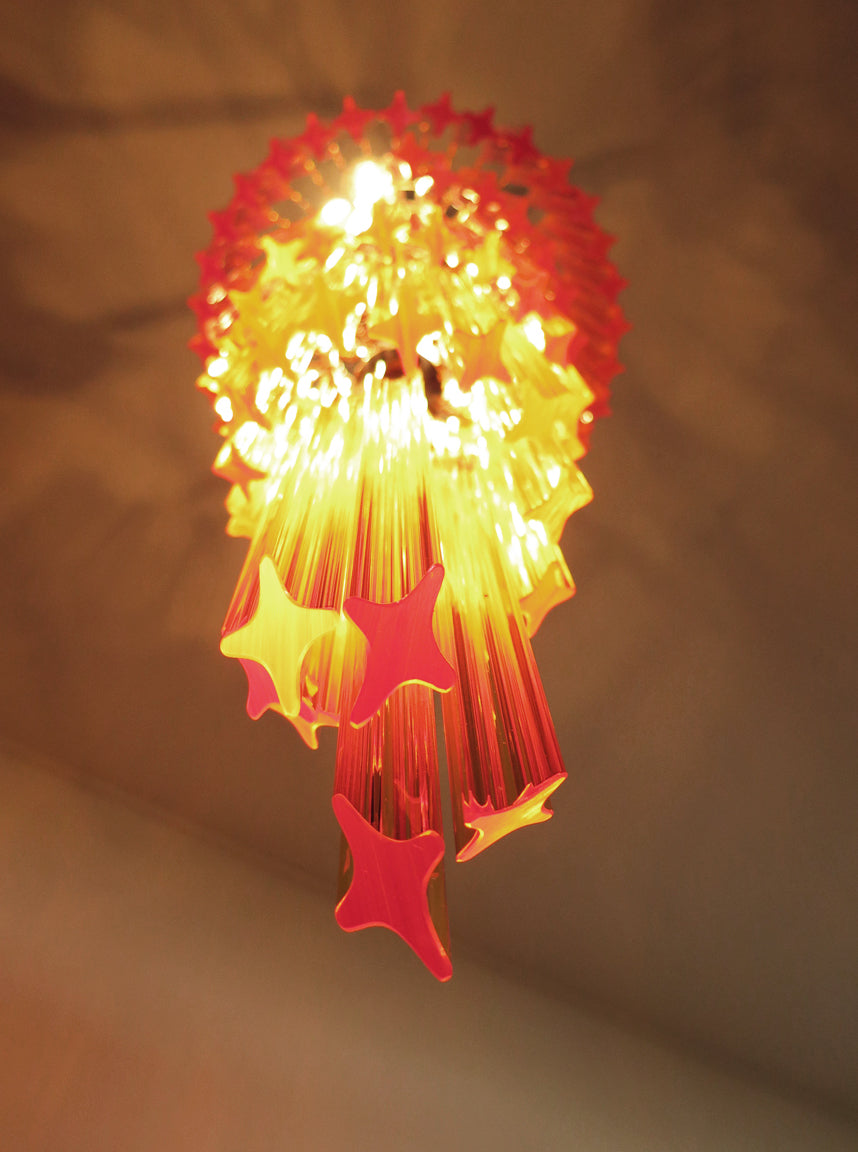 Murano Lysekrone – 86 Gule Prismeglass – detalj 1 – Murano Classics