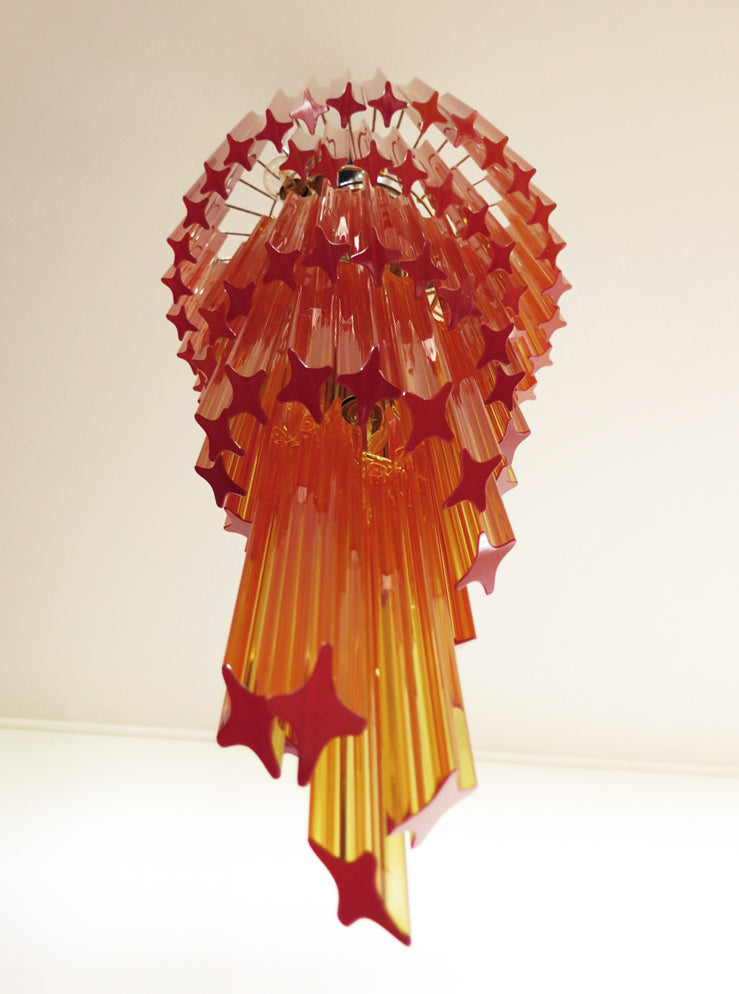 Murano Lysekrone – 86 Gule Prismeglass – detalj 6 – Murano Classics