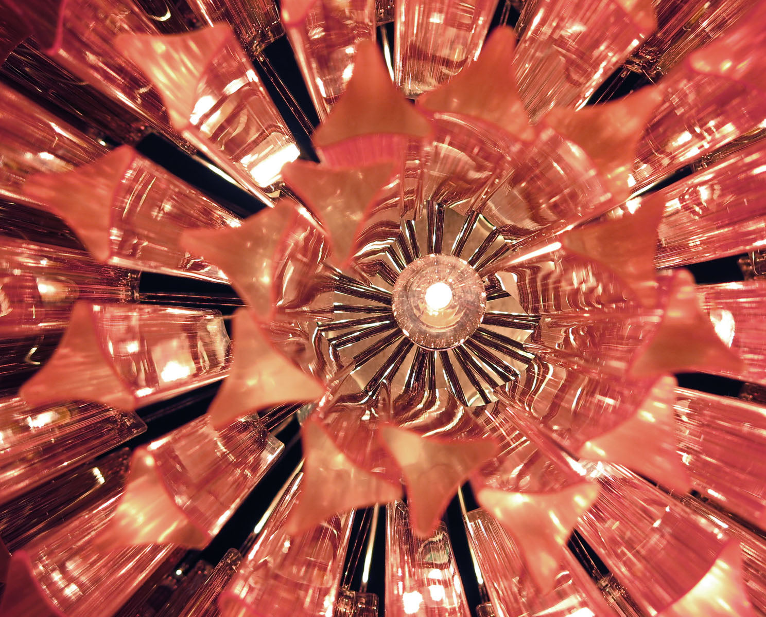 Murano Lysekrone – 107 Rosa Prismeglass – detalj 7 – Murano Classics