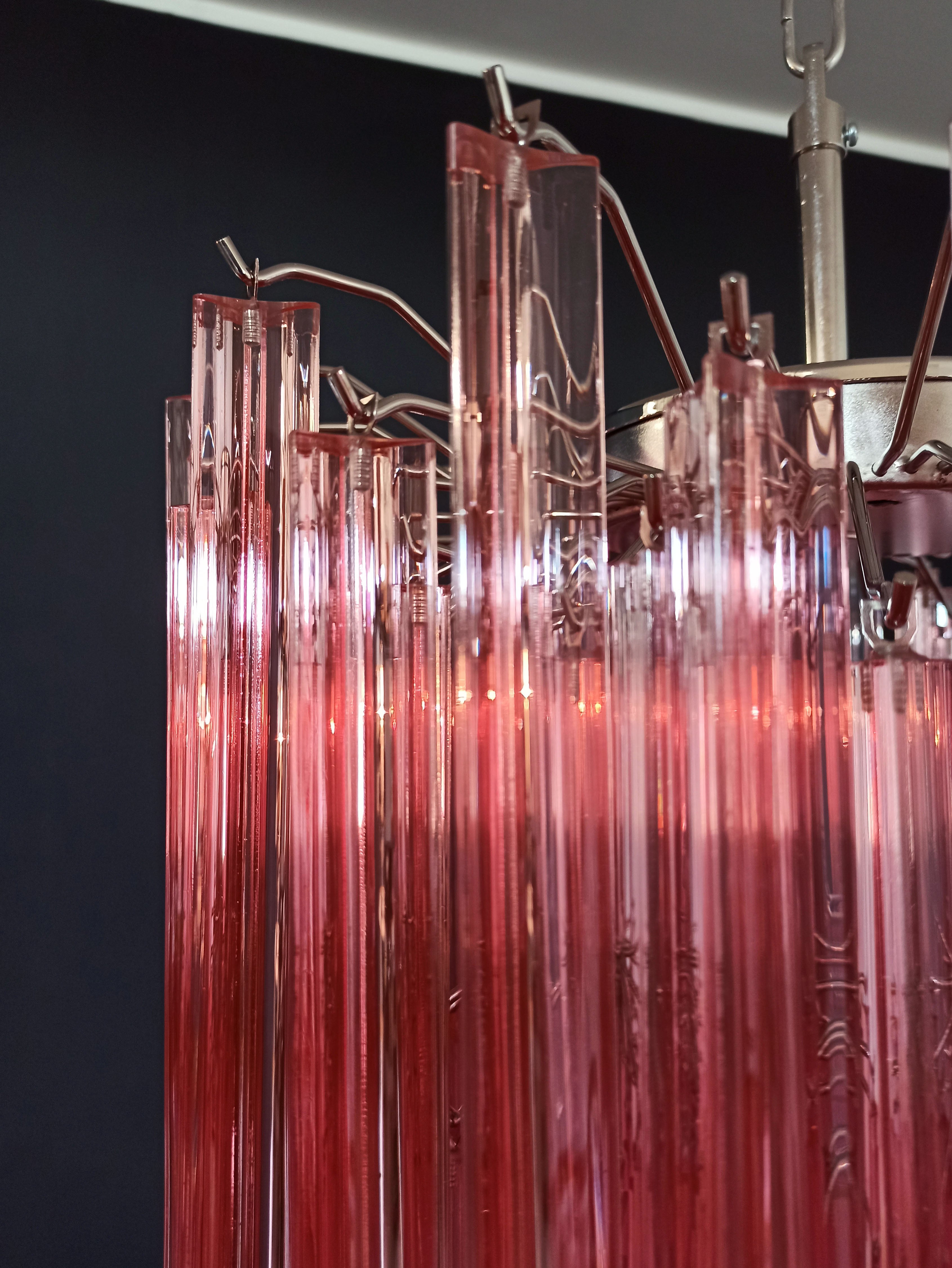 Murano Lysekrone – 107 Rosa Prismeglass – detalj 4 – Murano Classics