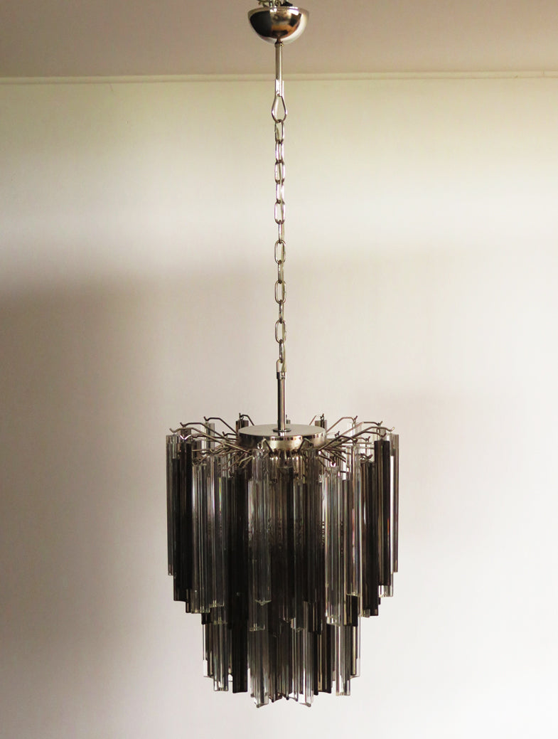 Murano Lysekrone – 107 Klare og Røykfargede Prismeglass – detalj 6 – Murano Classics