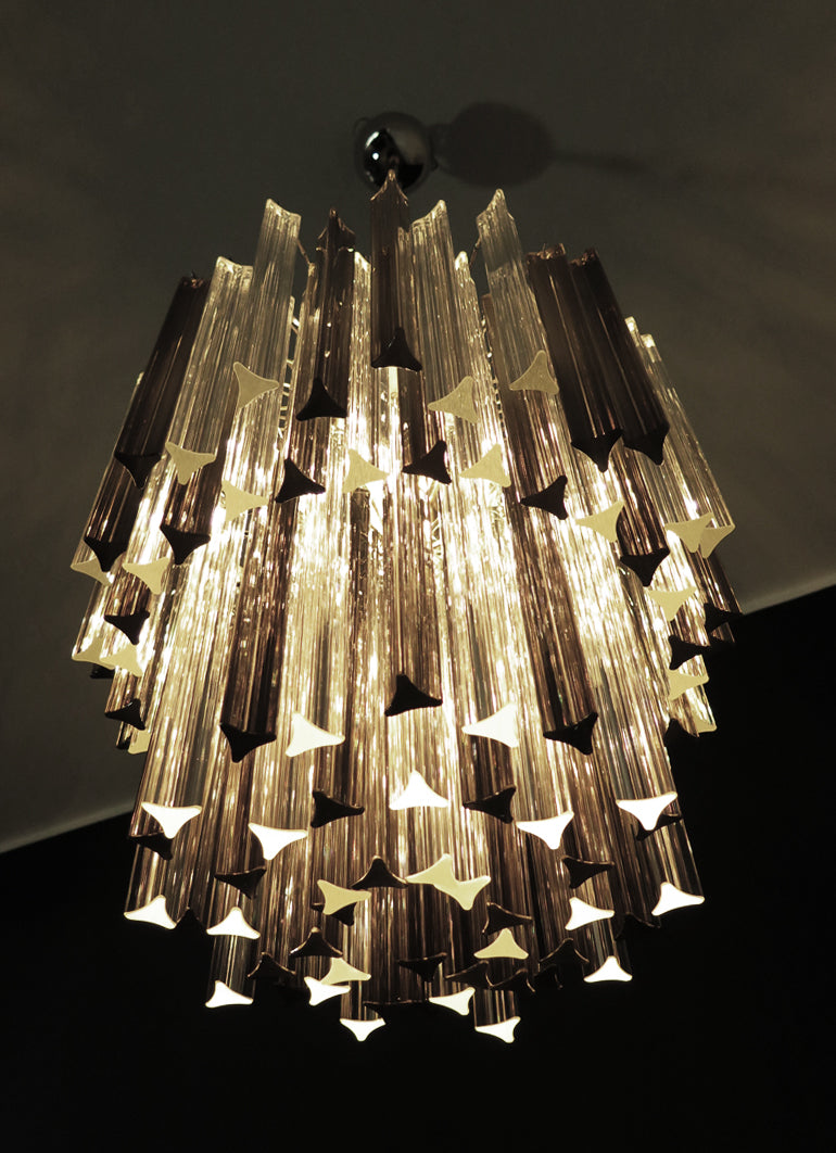 Murano Lysekrone – 107 Klare og Røykfargede Prismeglass – detalj 3 – Murano Classics