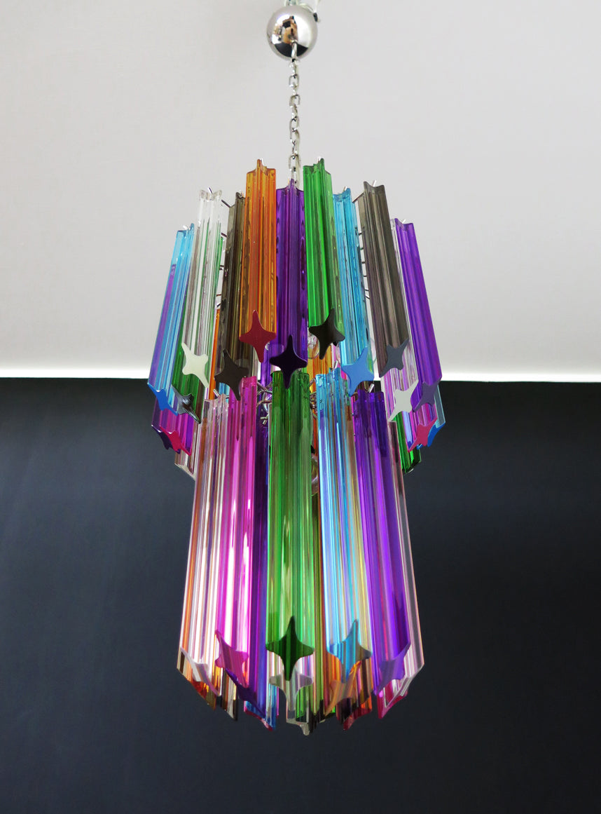 Murano Lysekrone – 46 Multifargede Prismeglass – detalj 4 – Murano Classics