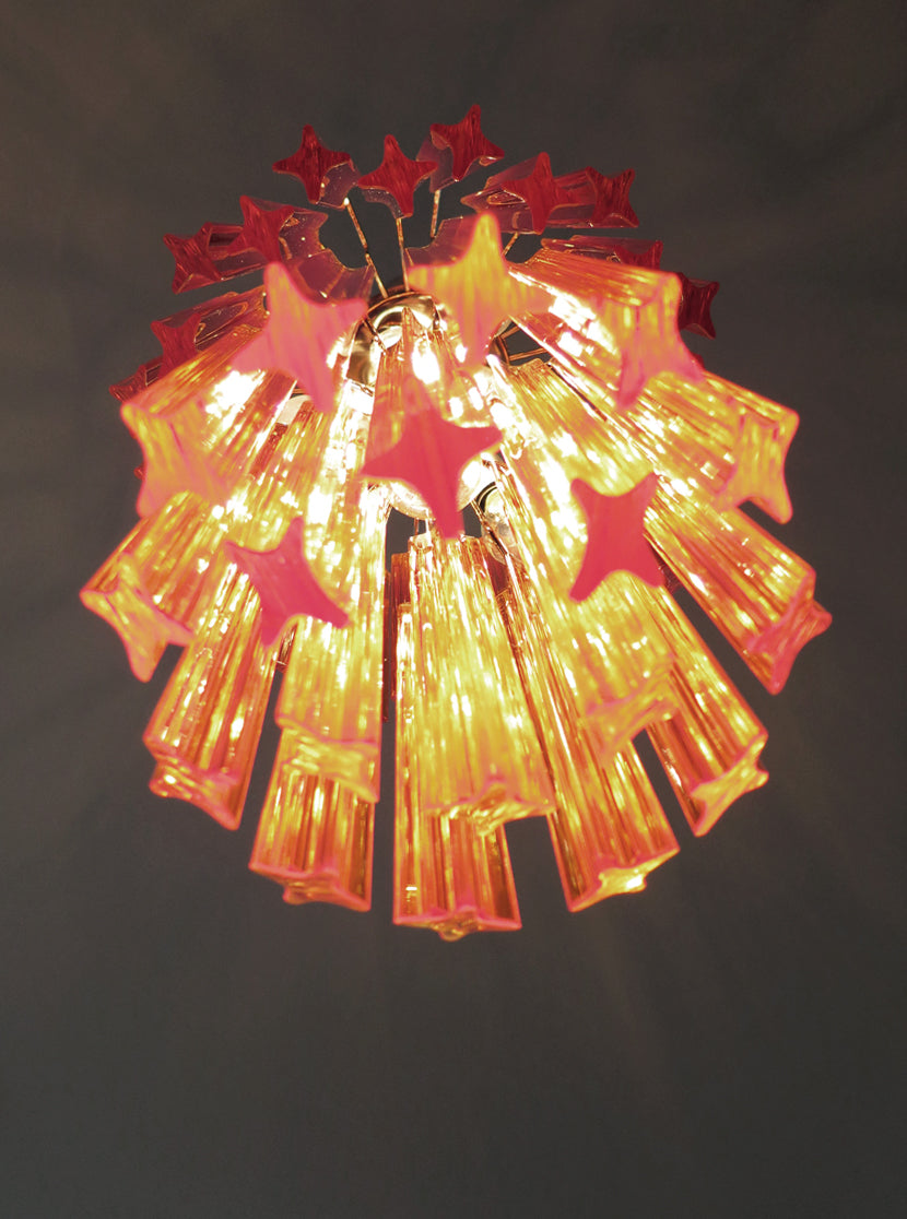 Murano Lysekrone – 46 Gule Prismeglass – detalj 6 – Murano Classics