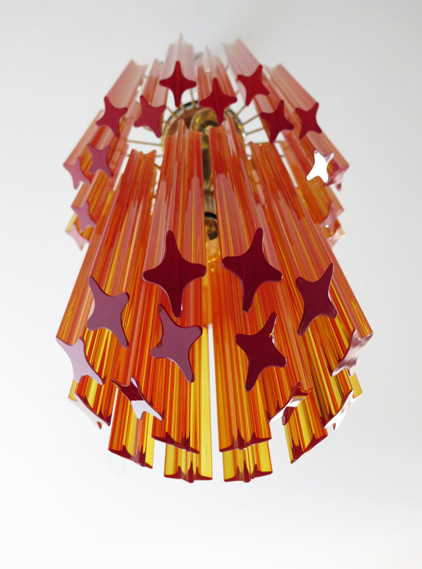 Murano Lysekrone – 46 Gule Prismeglass – detalj 4 – Murano Classics