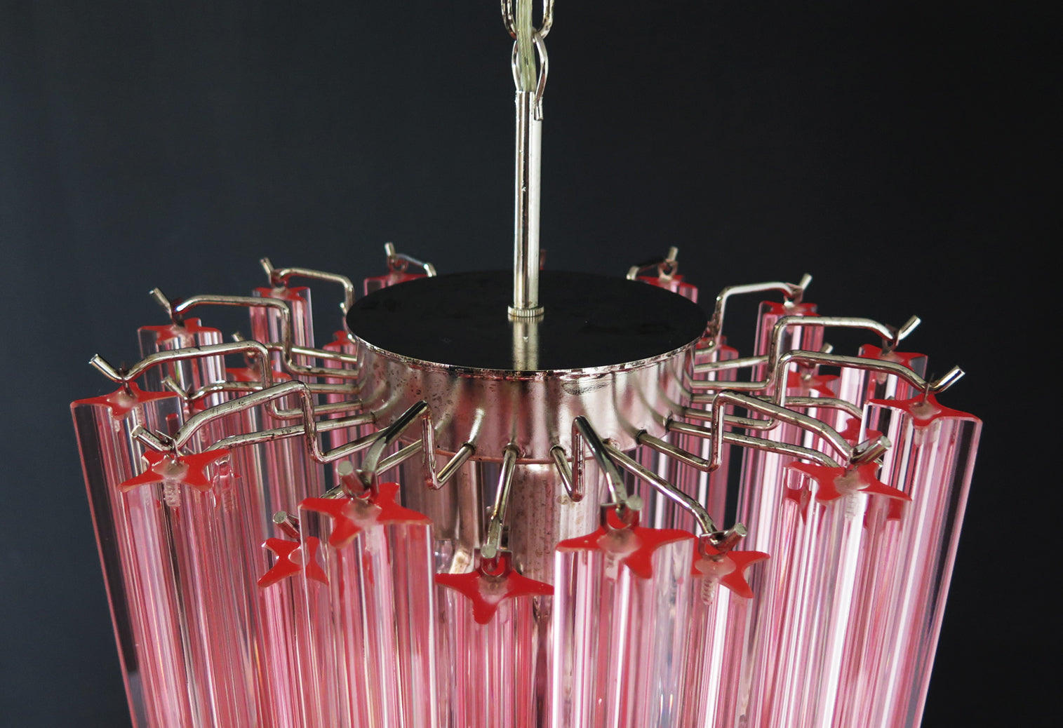 Murano Lysekrone – 46 Rosa Prismeglass – detalj 7 – Murano Classics