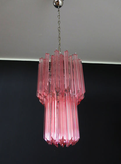 Murano Lysekrone | 46 Rosa Prismeglass