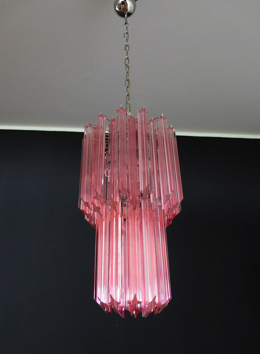 Murano Lysekrone – 46 Rosa Prismeglass – detalj 8 – Murano Classics