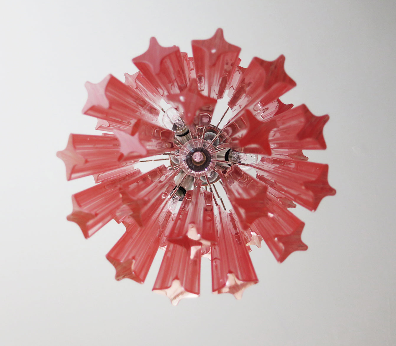 Murano Lysekrone | 46 Rosa Prismeglass