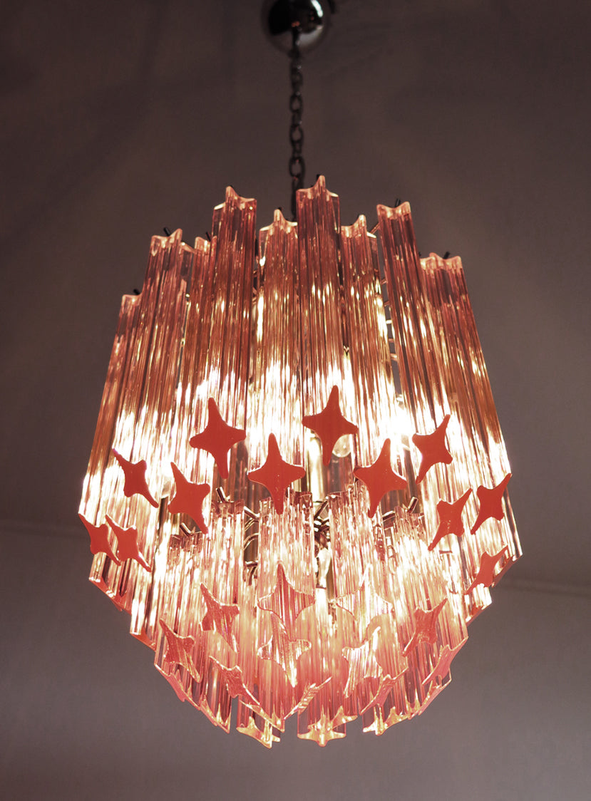 Murano Lysekrone – 47 Rosa Prismeglass – detalj 4 – Murano Classics
