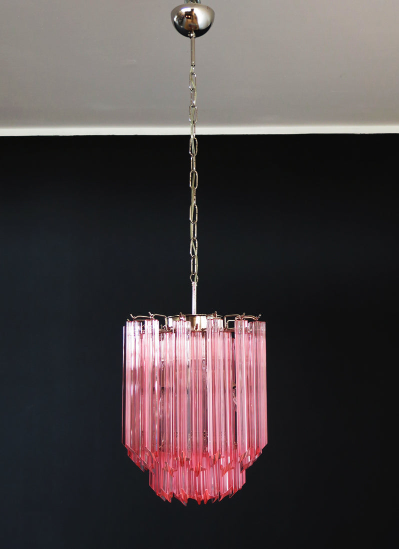 Murano Lysekrone | 47 Rosa Prismeglass