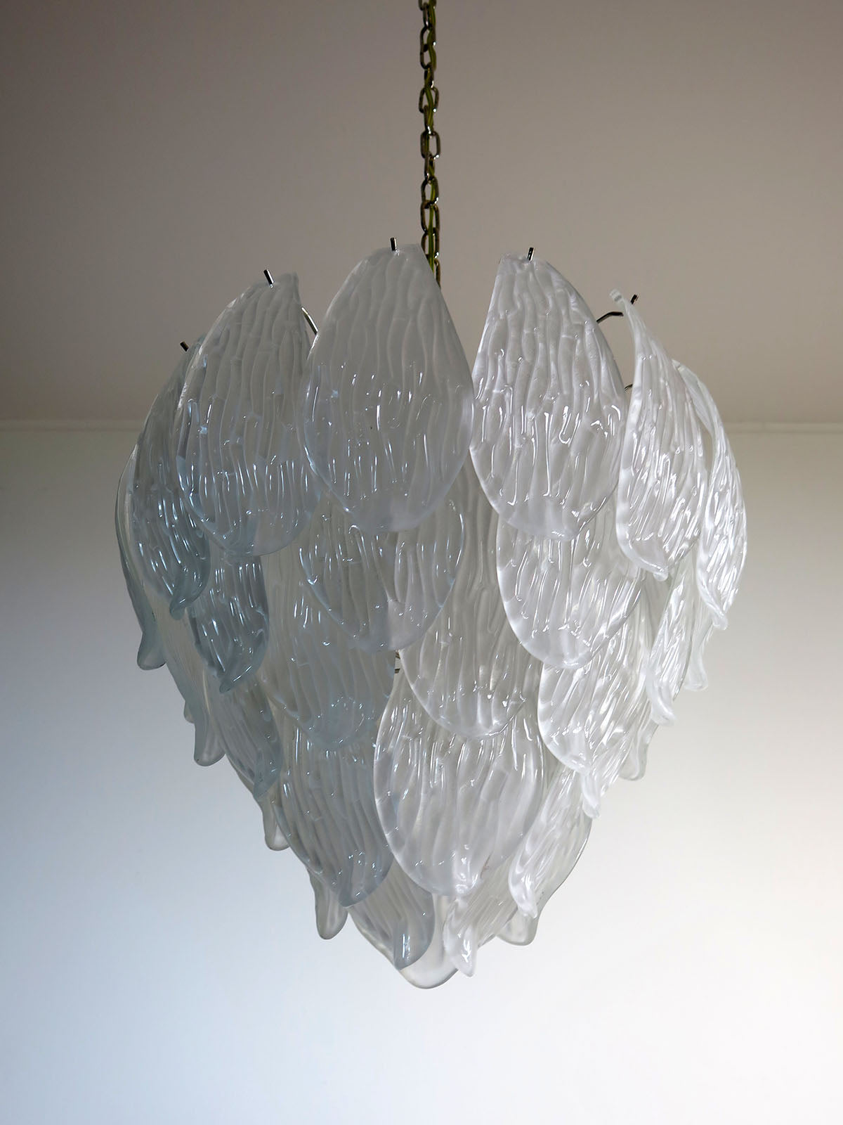 Murano Lysekrone – 41 Klare Konglebladglass – detalj 6 – Murano Classics
