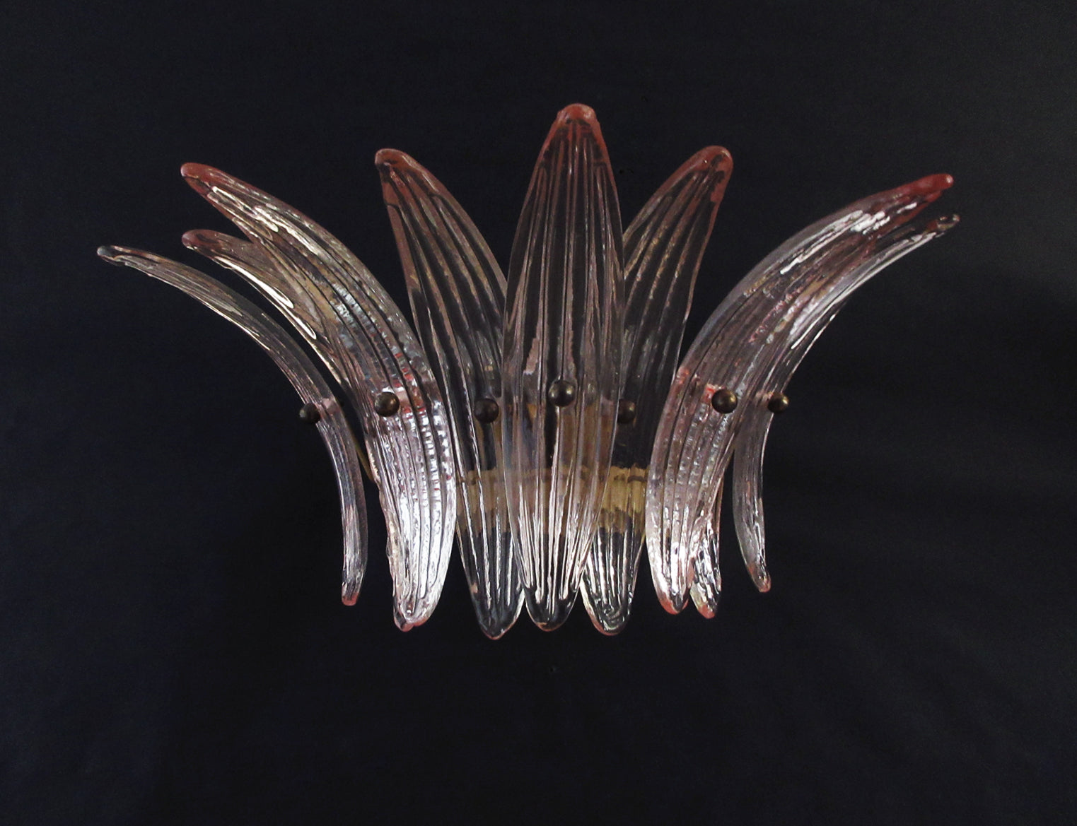 Murano Vegglampe – 9 Rosa Palmeglass – 2 stk – Murano Classics
