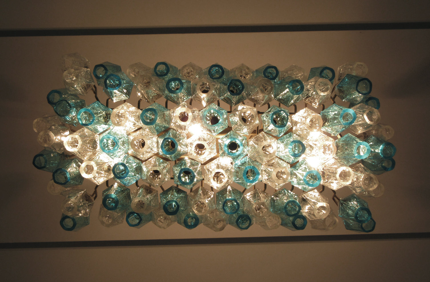 Murano Lysekrone – 84 Klare og Blå Poliedriglass – detalj 9 – Murano Classics