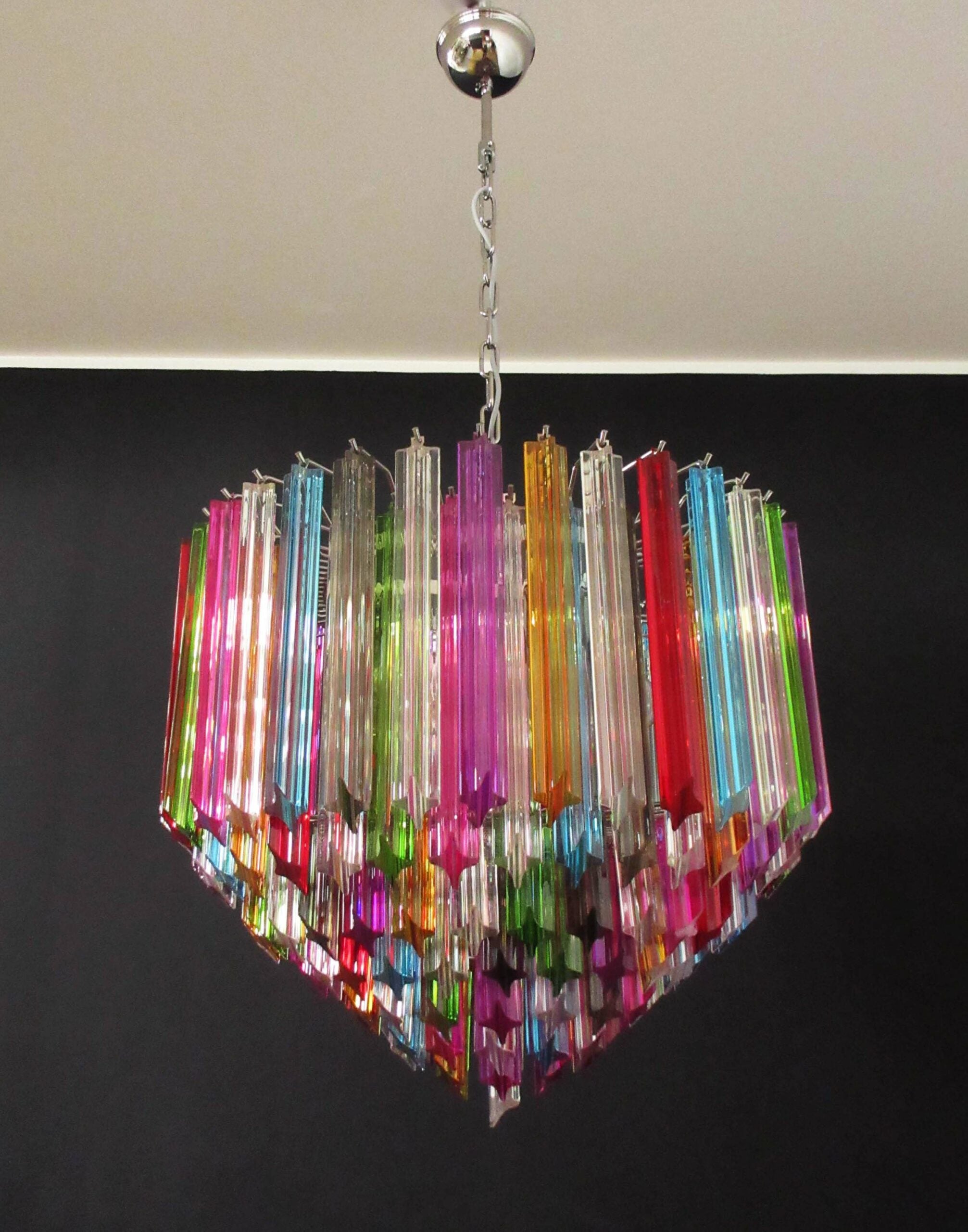 Murano Lysekrone – 163 Multifargede Prismeglass – Murano Classics