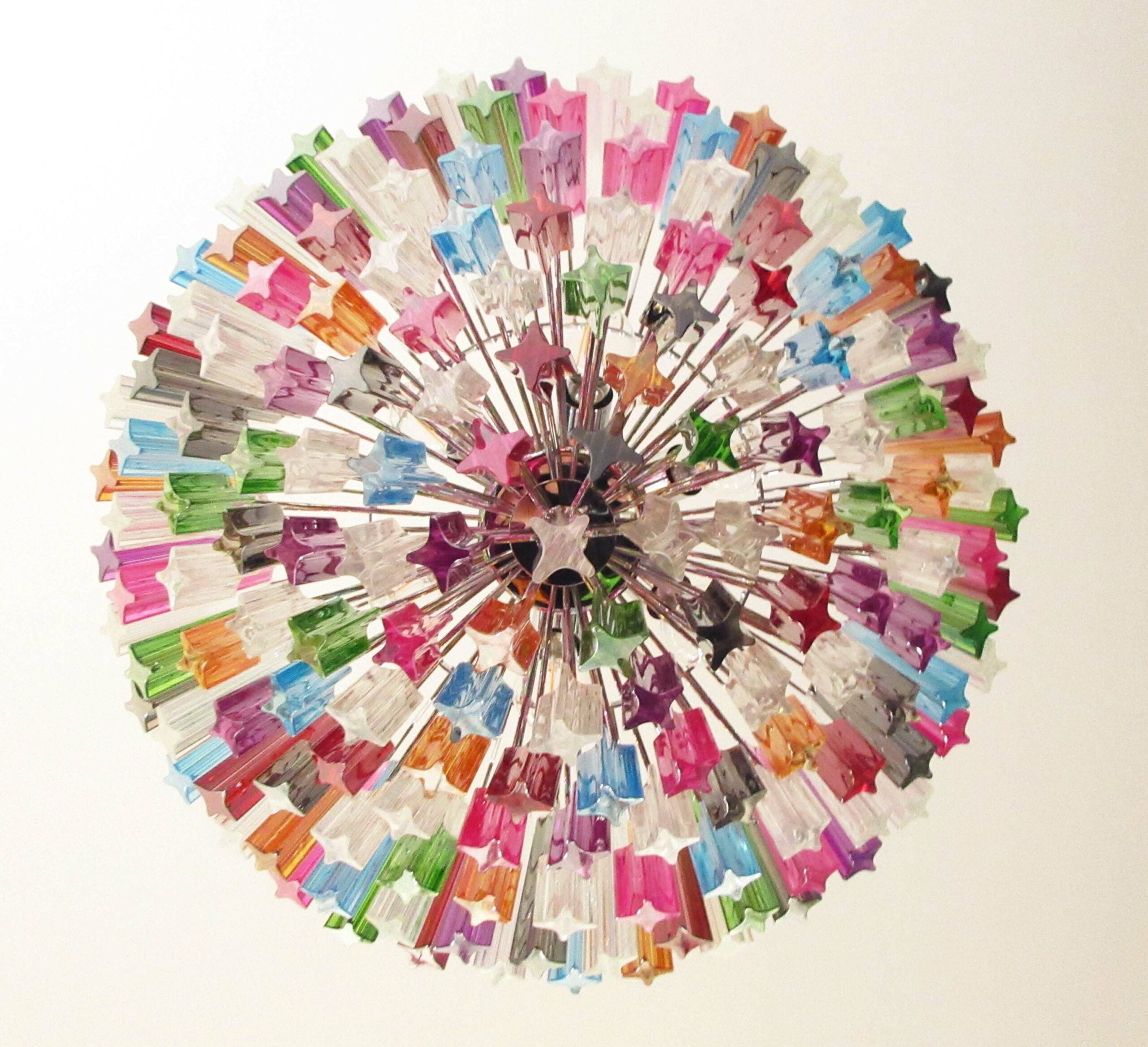 Murano Lysekrone – 163 Multifargede Prismeglass – detalj 1 – Murano Classics