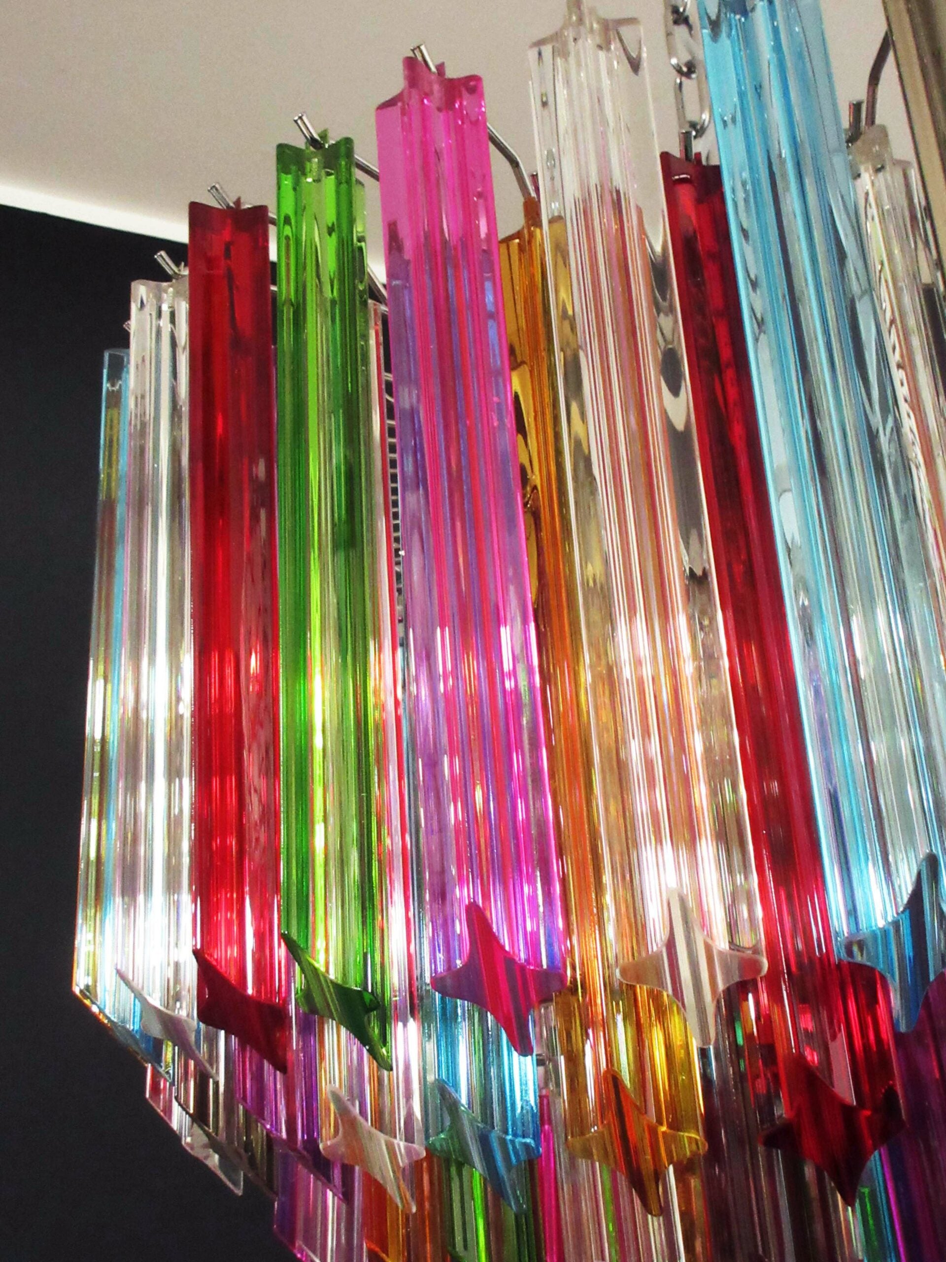 Murano Lysekrone – 163 Multifargede Prismeglass – detalj 7 – Murano Classics