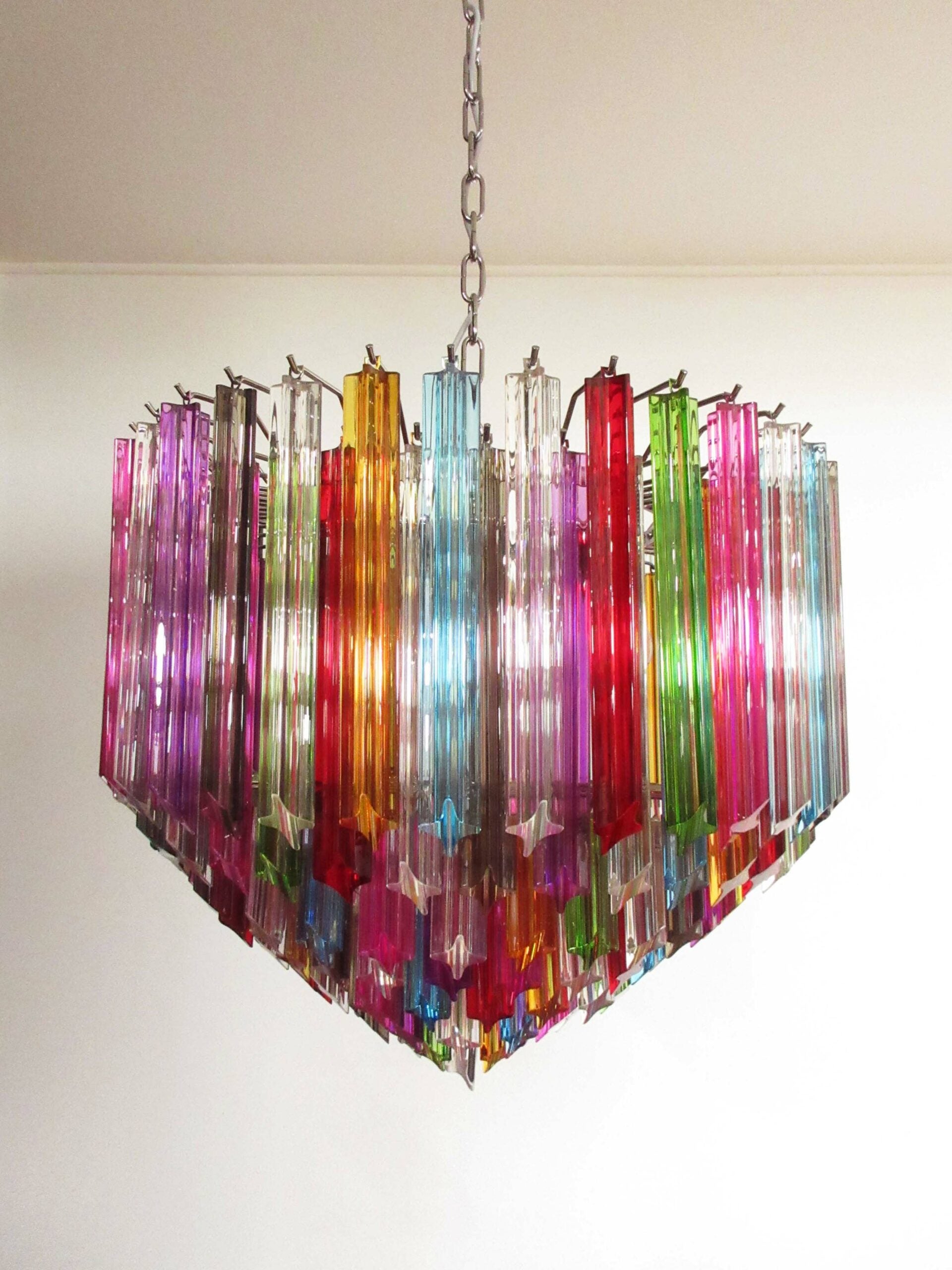 Murano Lysekrone – 163 Multifargede Prismeglass – detalj 3 – Murano Classics