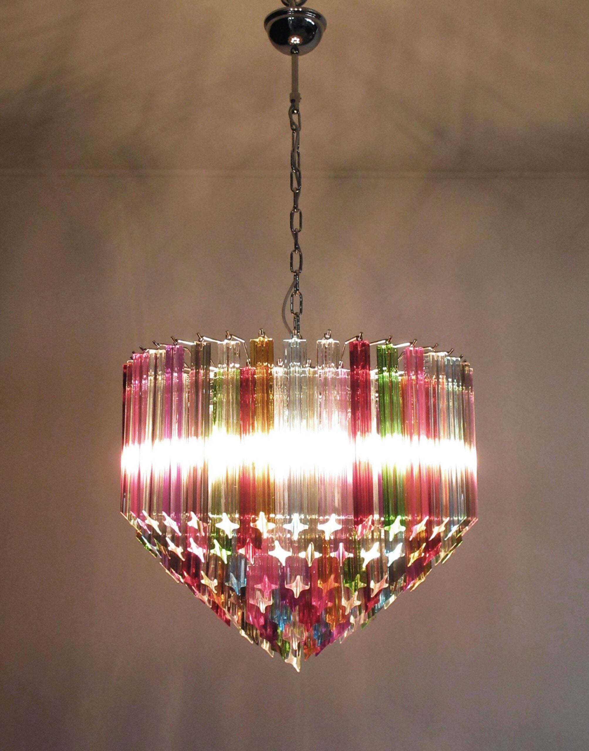 Murano Lysekrone – 163 Multifargede Prismeglass – detalj 11 – Murano Classics