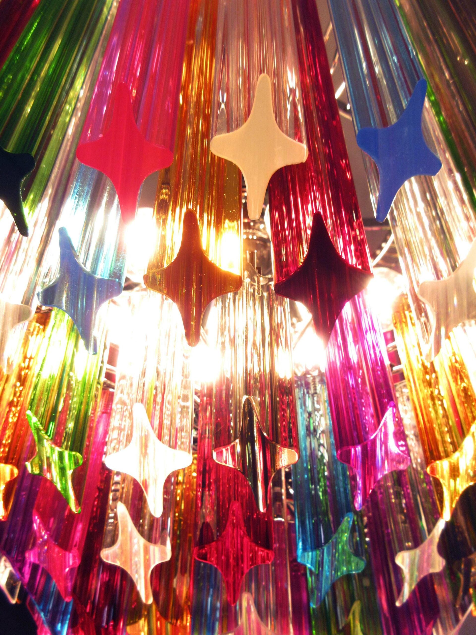Murano Lysekrone – 163 Multifargede Prismeglass – detalj 4 – Murano Classics